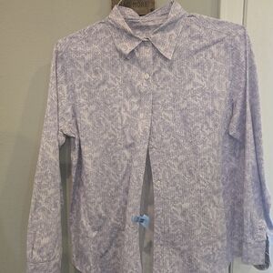 Women’s Lavender Paisley Button-Down Shirt